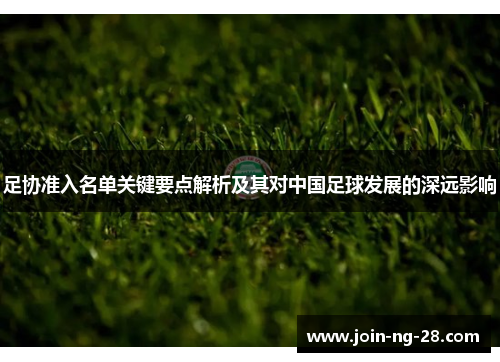 足协准入名单关键要点解析及其对中国足球发展的深远影响